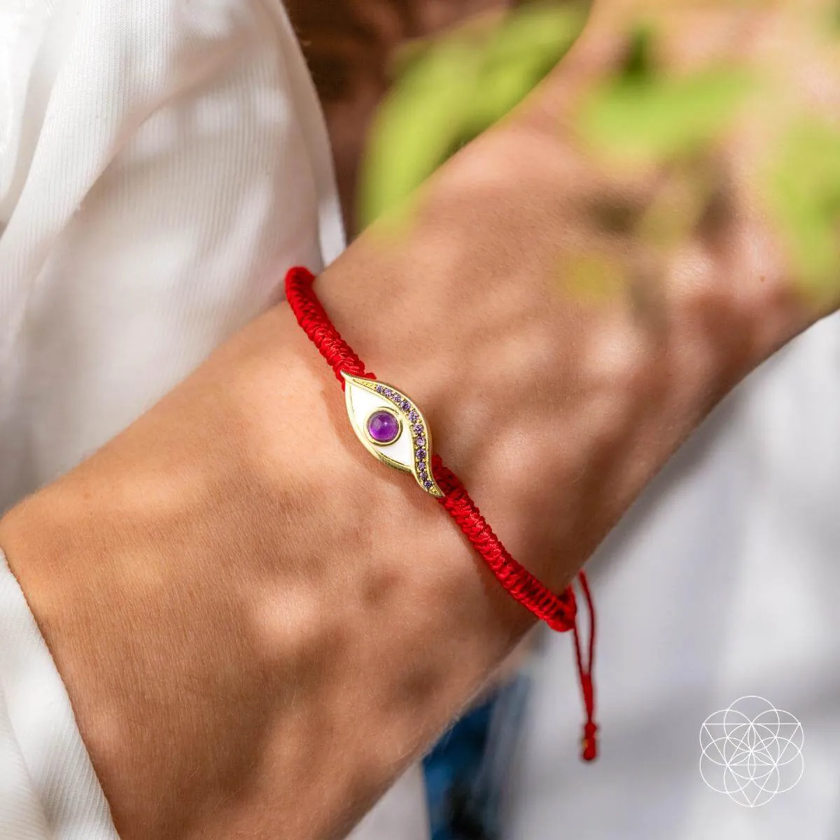 Eye of Spiritual Protection - Four-Strand Red String Bracelet