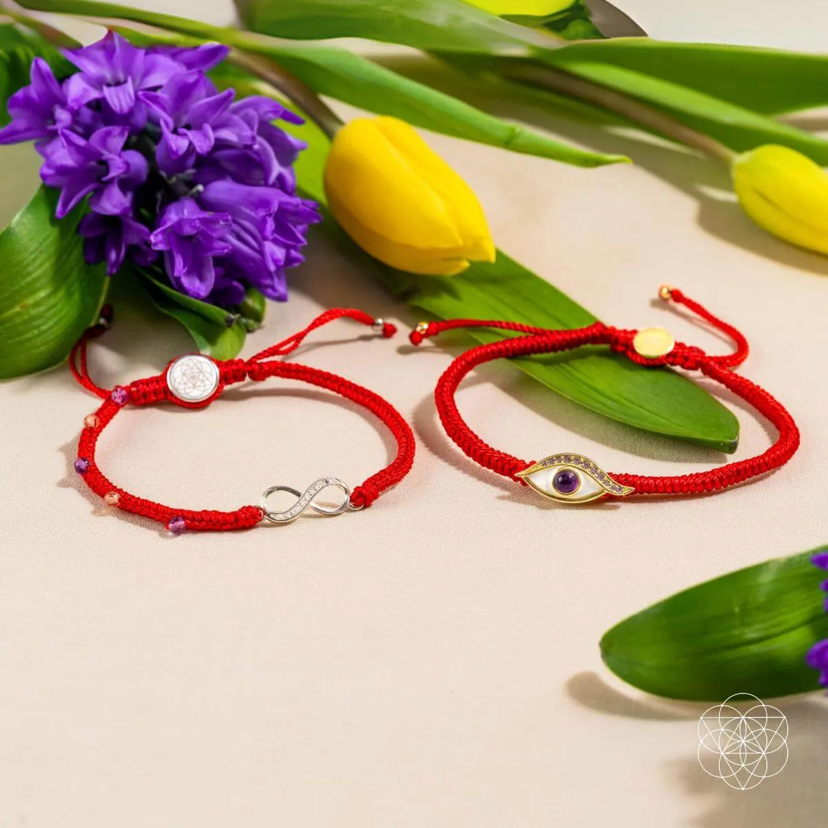 Eye of Spiritual Protection - Four-Strand Red String Bracelet