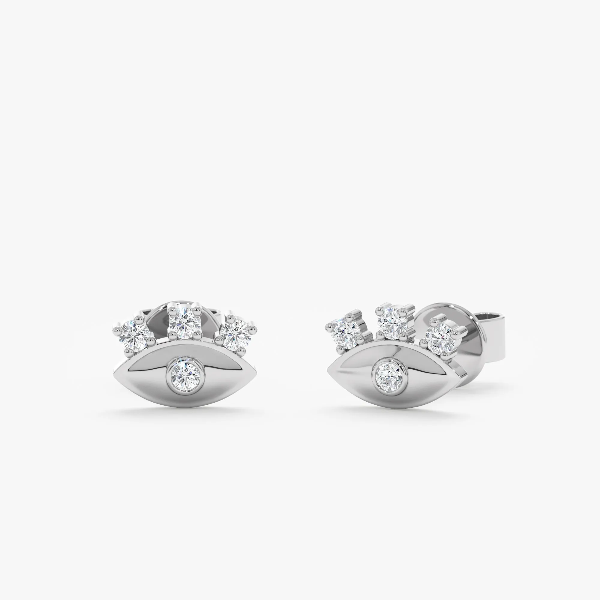 Eyelash Diamond Eye Stud Earrings, Lucinda