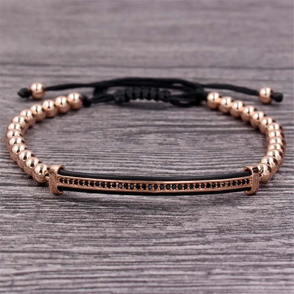 Fashion Simple Copper Bead Hand-woven Four-color Bracelet