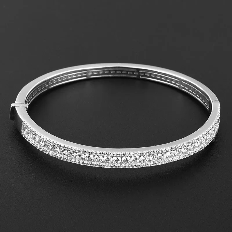 Fashion Sterling Silver Bracelet For Women Rhinestone Zircon