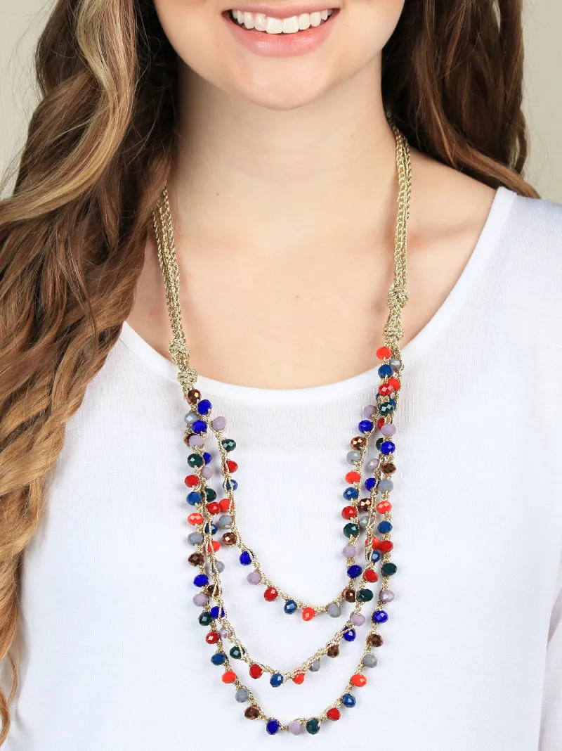 Festive Lights Layered Beaded Necklace  Set