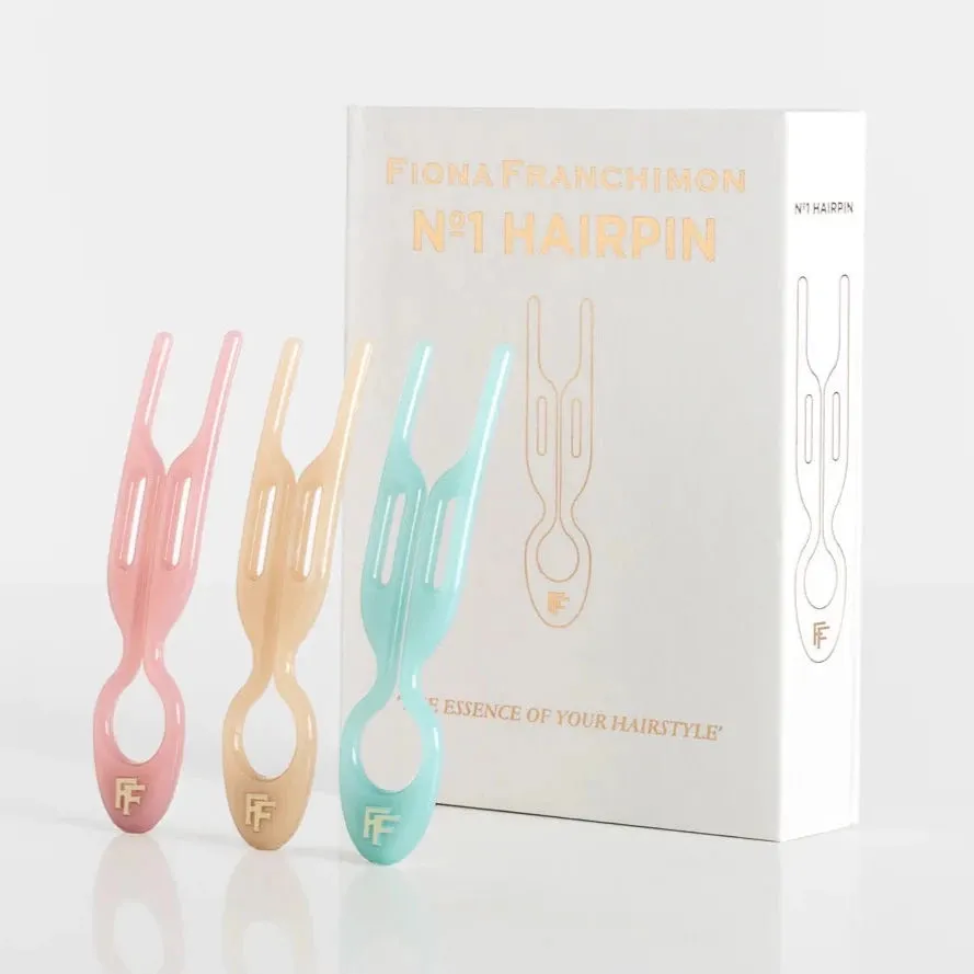 Fiona Franchimon - No. 1 Hairpin Miami Collection - Seashell Pink, Soft Beige and Tantalizing Blue (3 per box)