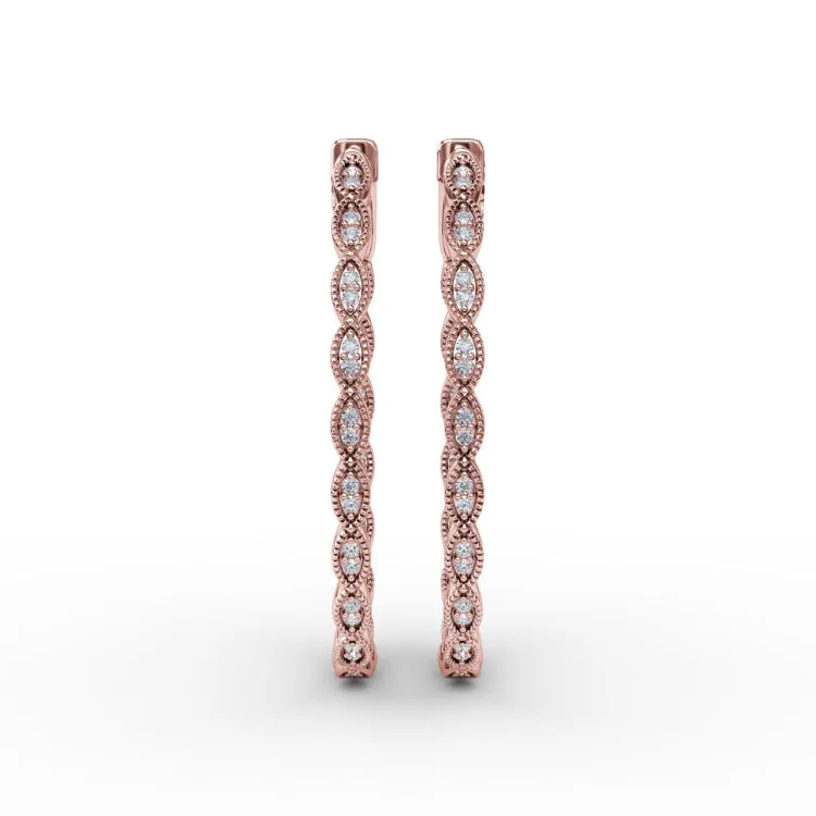 Flawless Filigree Diamond Hoops