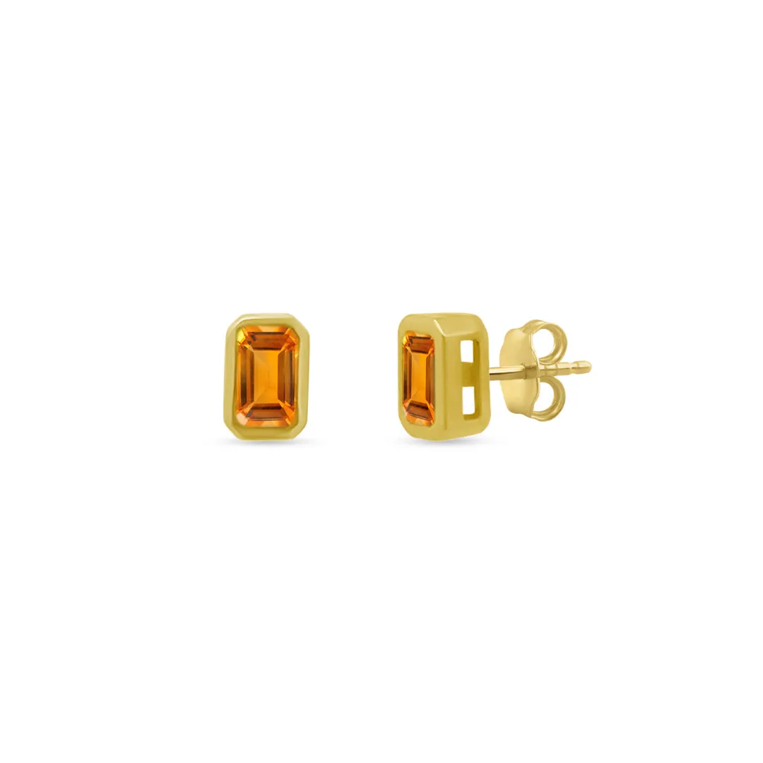 Gemstone Bezel Studs