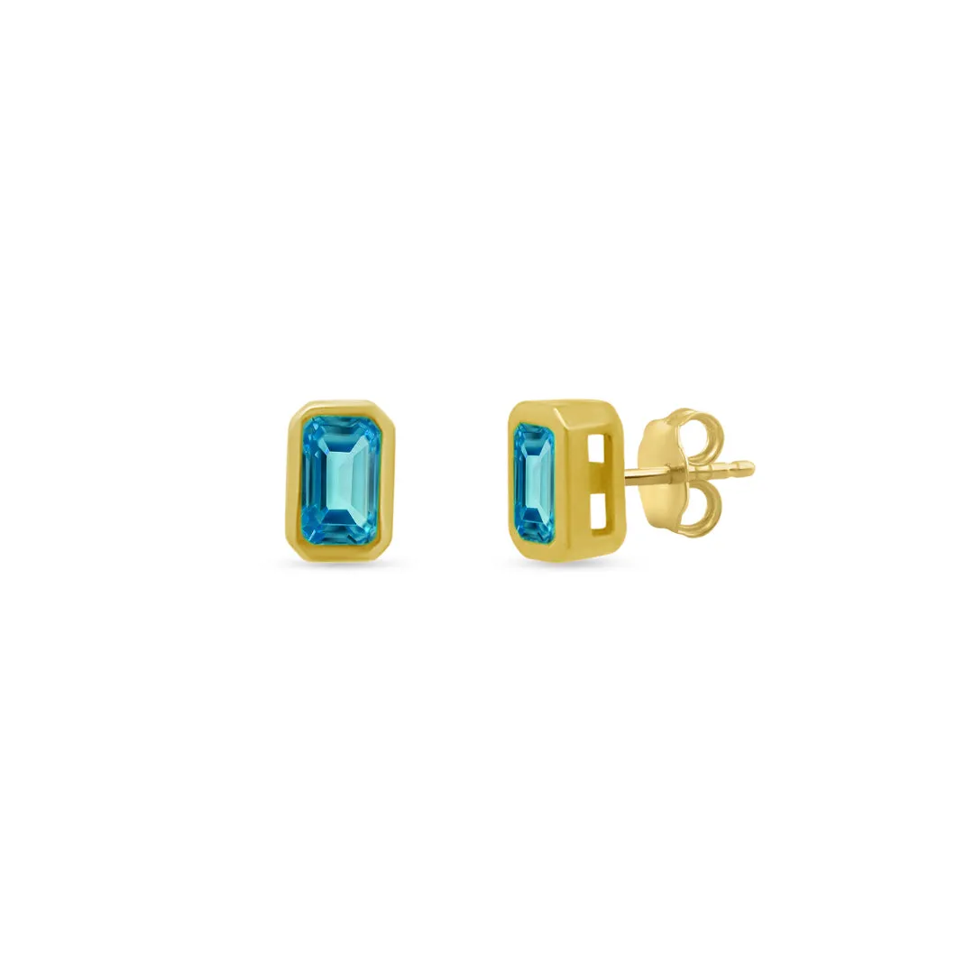 Gemstone Bezel Studs