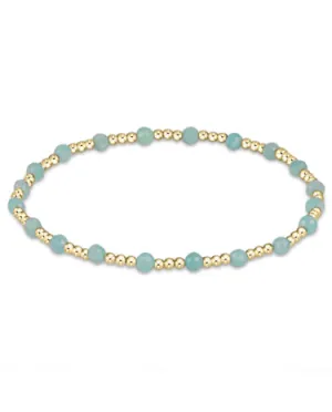 Gemstone Gold Sincerity Pattern 3mm Bead Bracelet - Amazonite