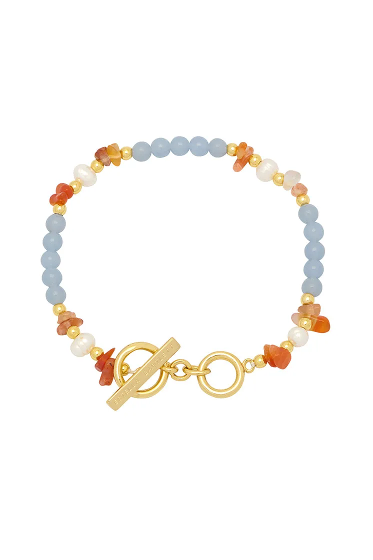 Gemstone Pearl T-Bar Bracelet