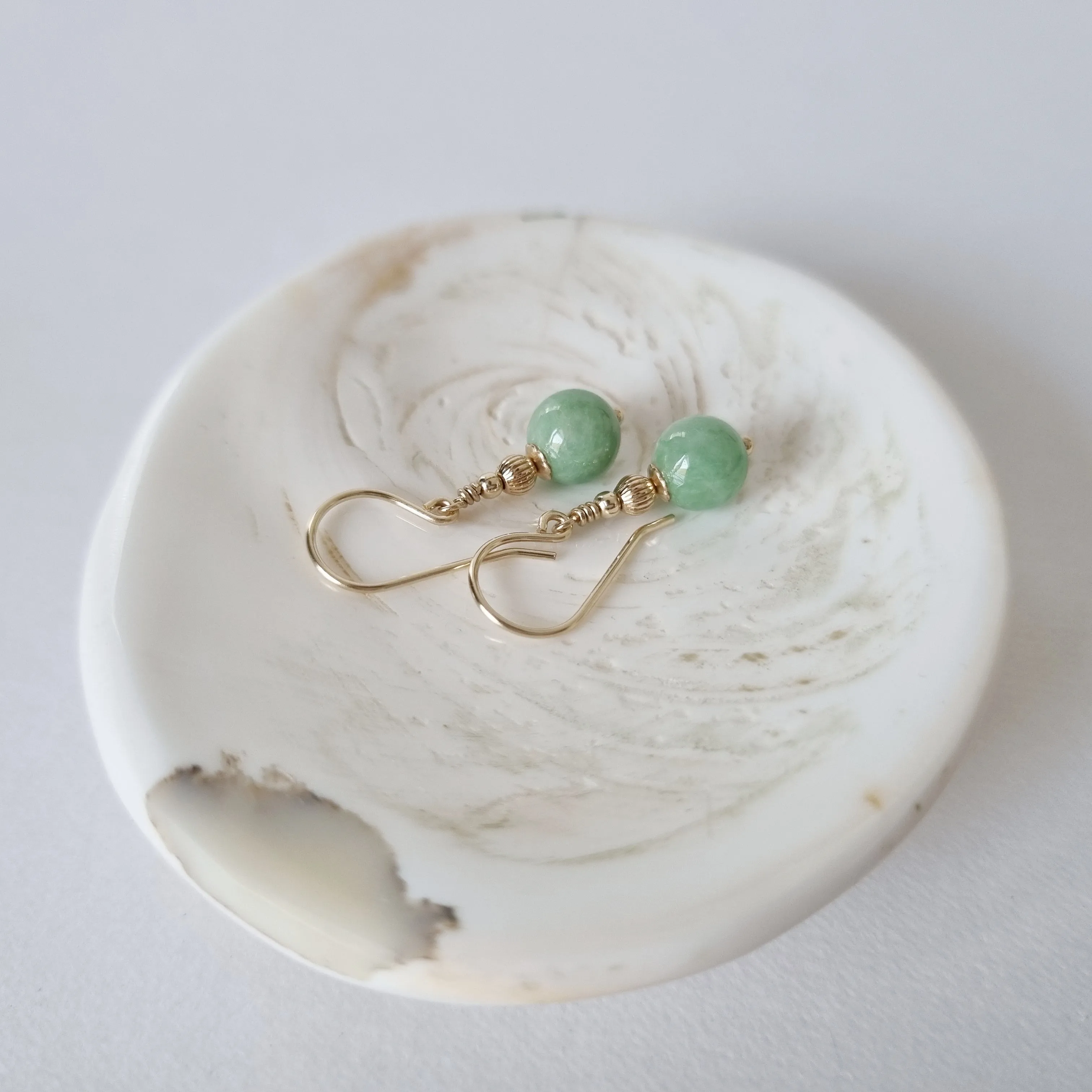 Genevieve Earrings / Green Jade