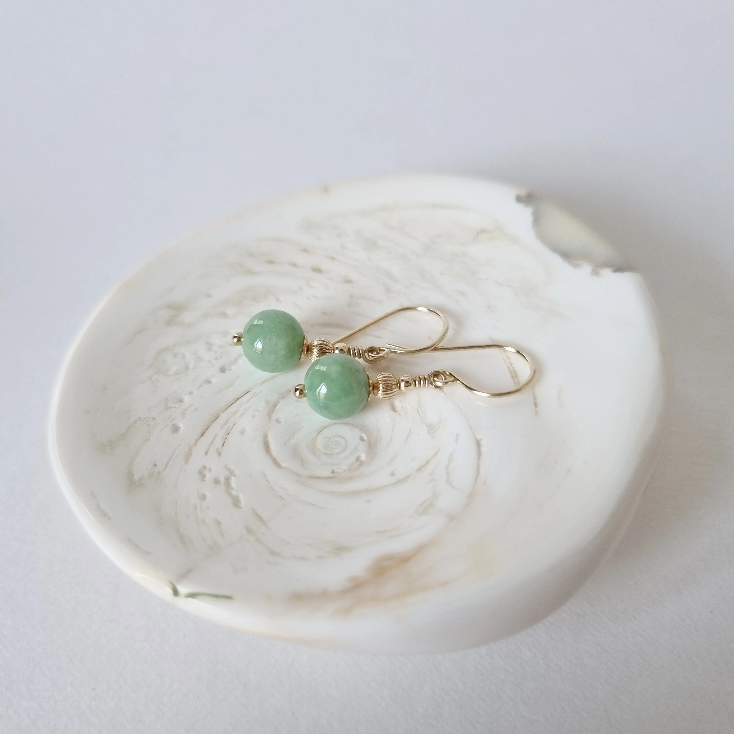 Genevieve Earrings / Green Jade