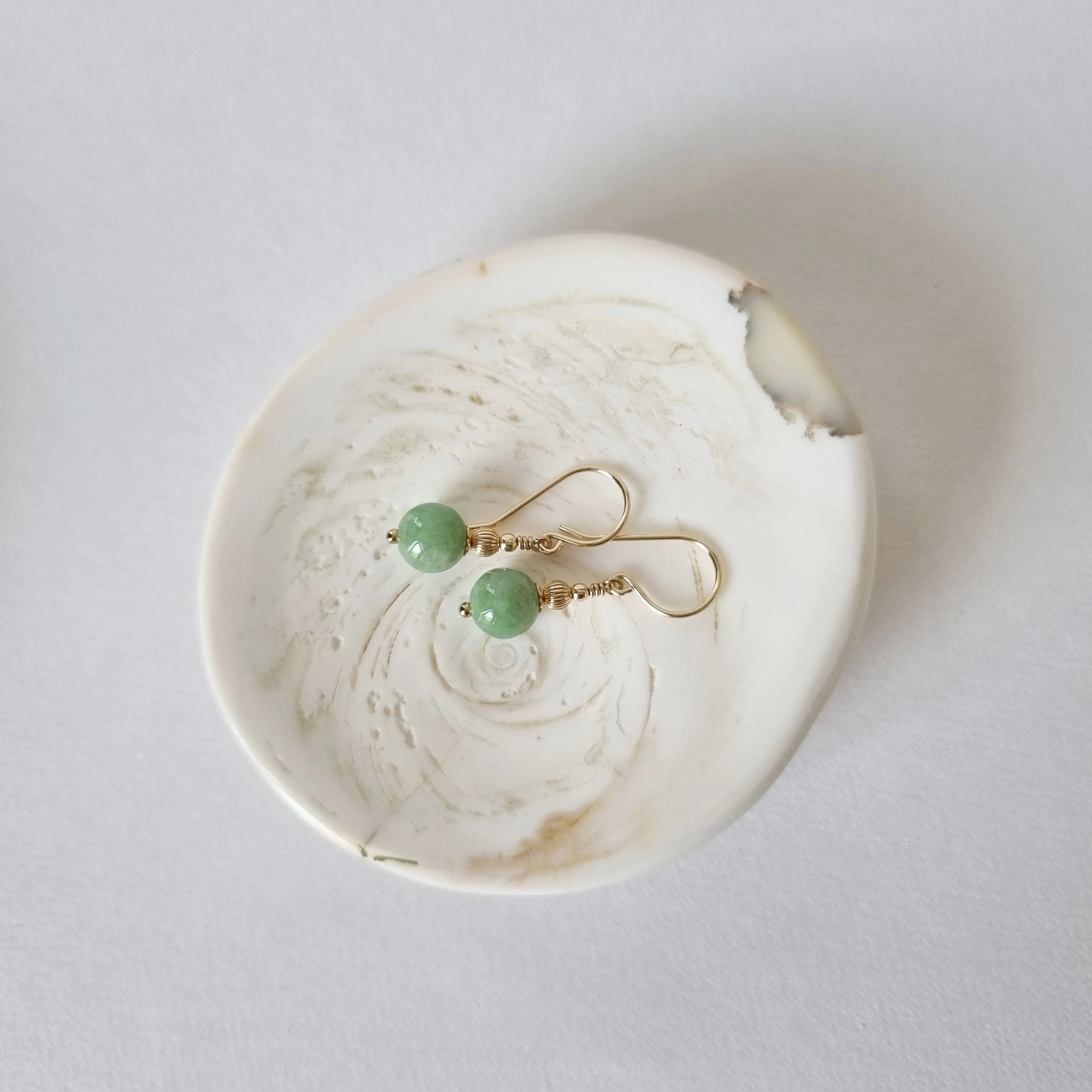 Genevieve Earrings / Green Jade