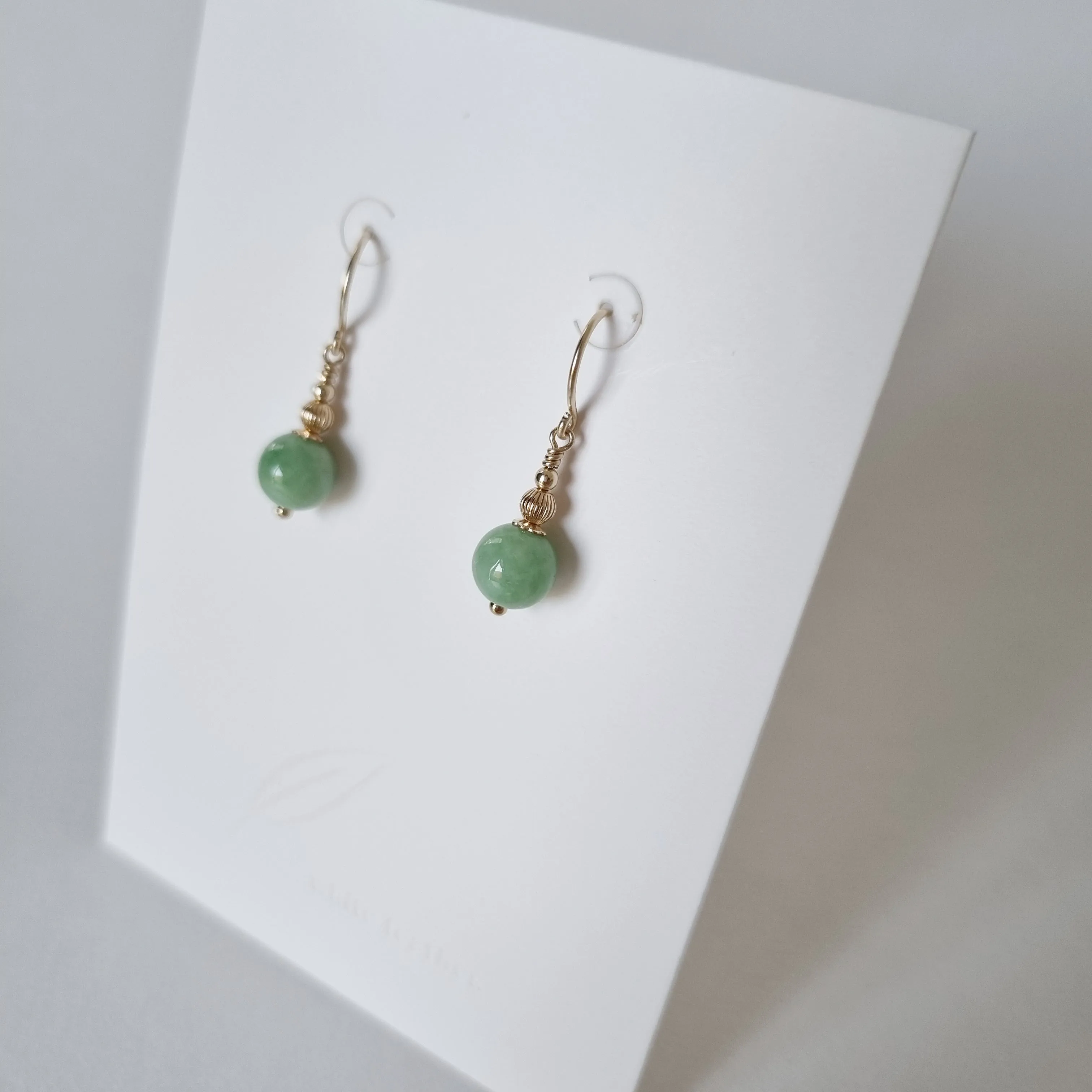 Genevieve Earrings / Green Jade