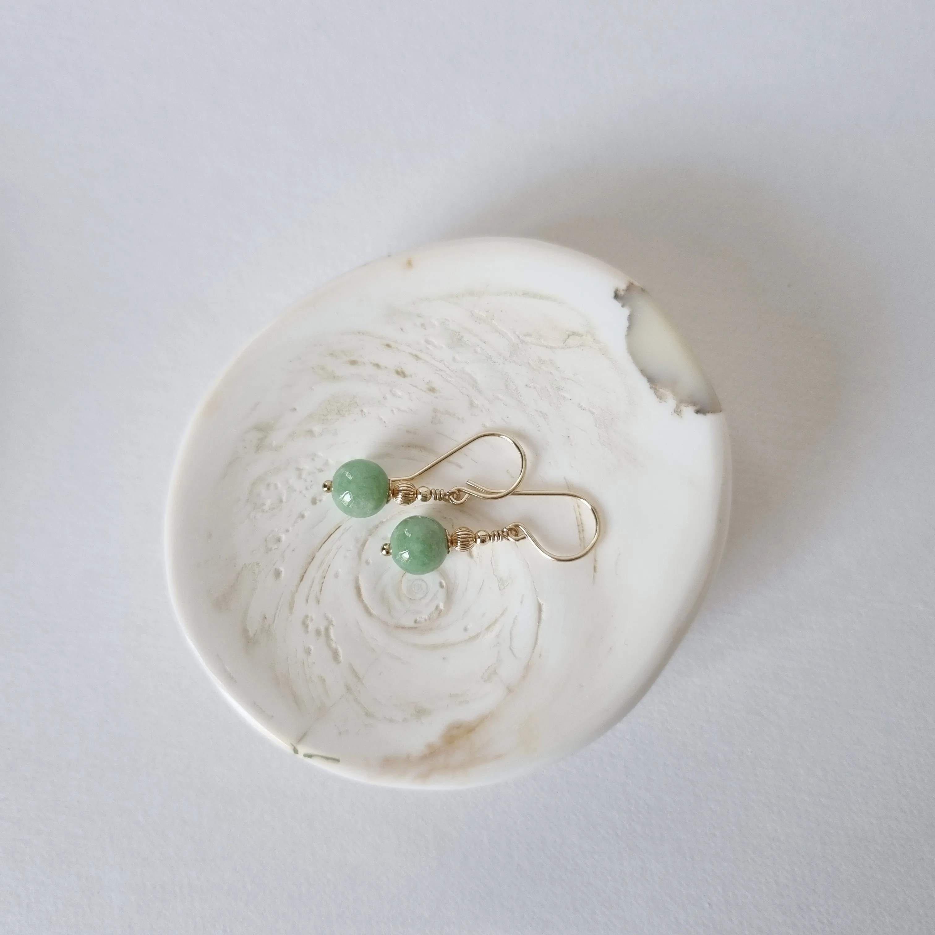 Genevieve Earrings / Green Jade