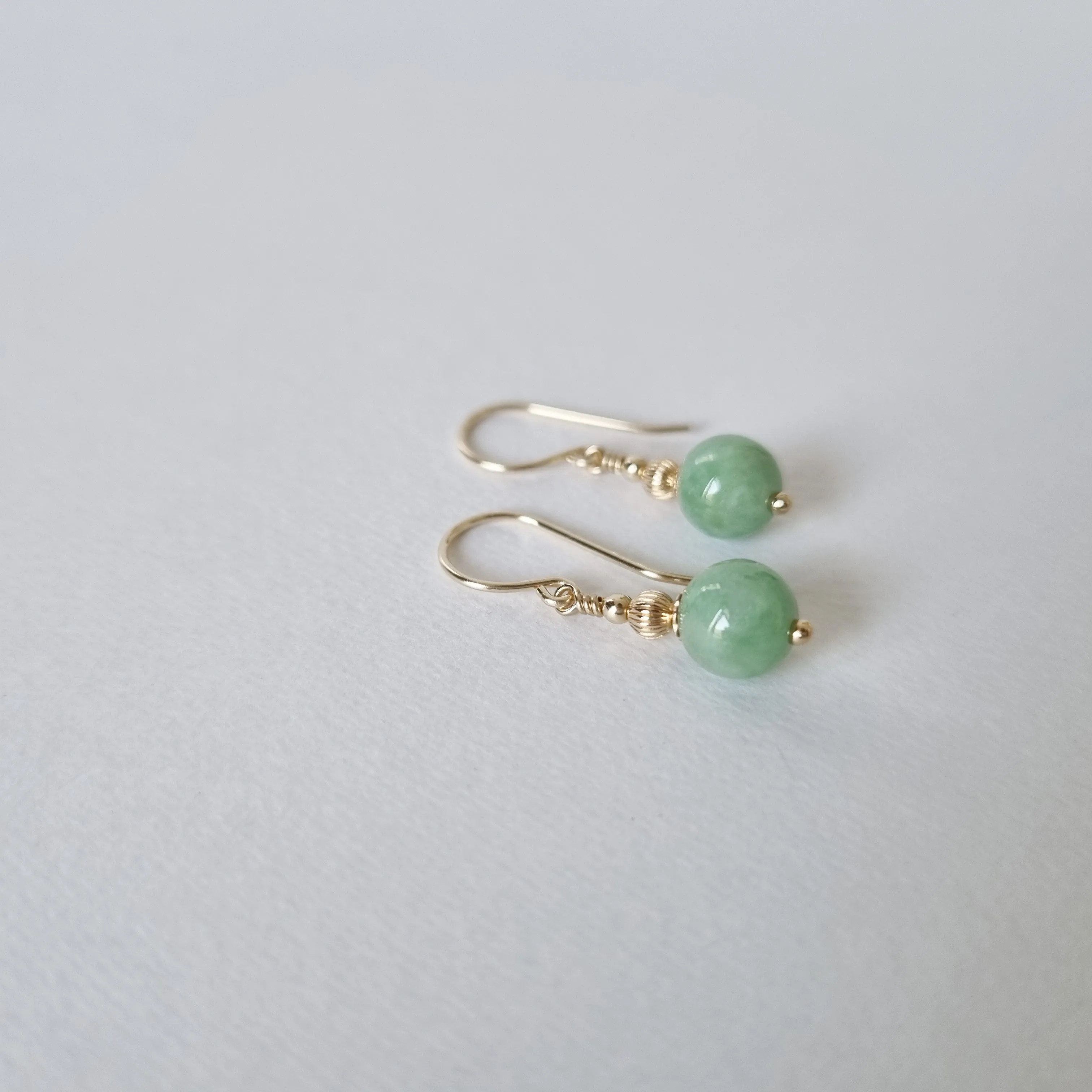 Genevieve Earrings / Green Jade