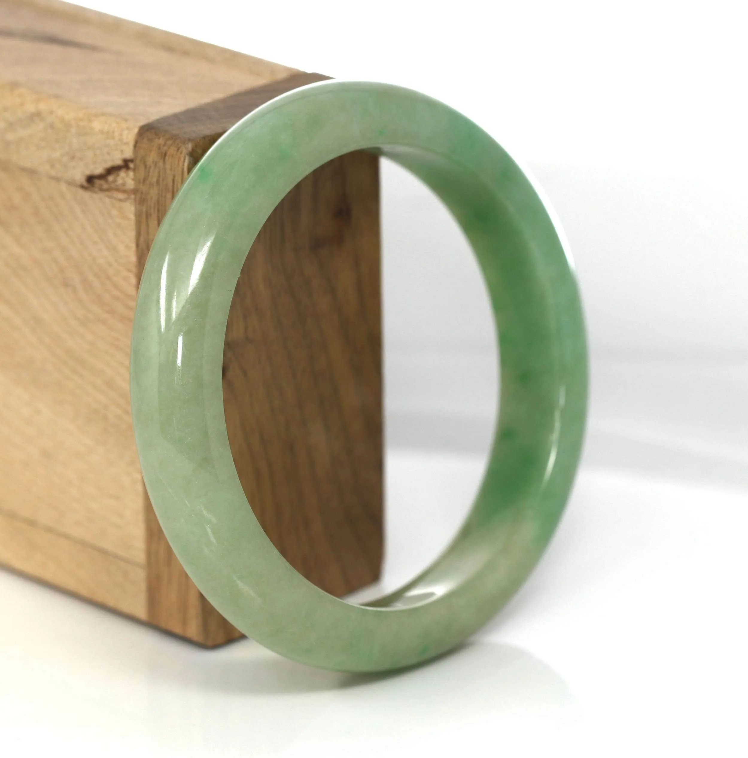 Genuine Burmese Yellowish Green Jadeite Jade Bangle (57.10 mm) #489