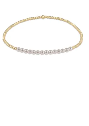 Gold Bliss 2mm Bead Bracelet - Pearl