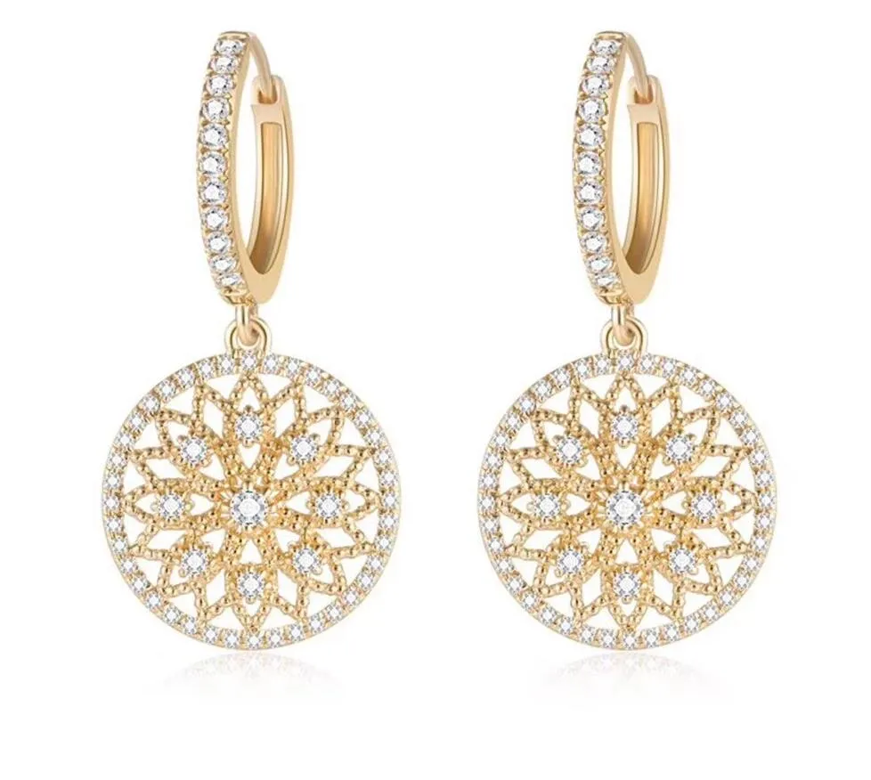 Gold Diamond Drop Earrings