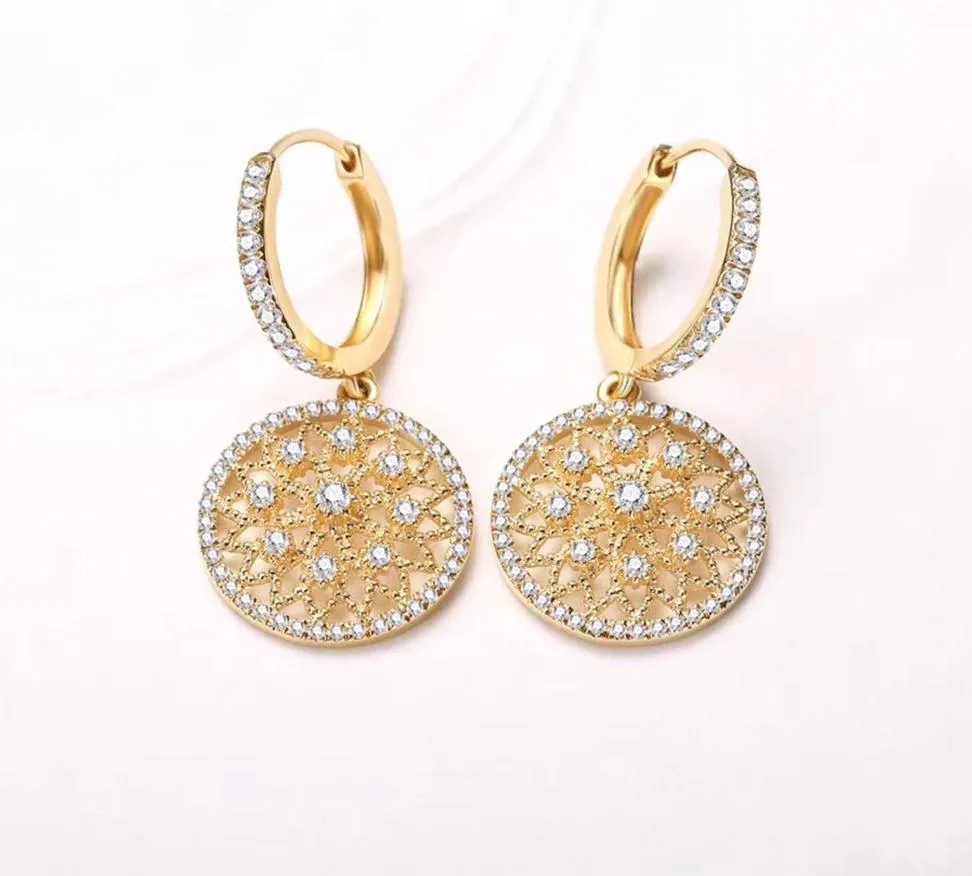 Gold Diamond Drop Earrings