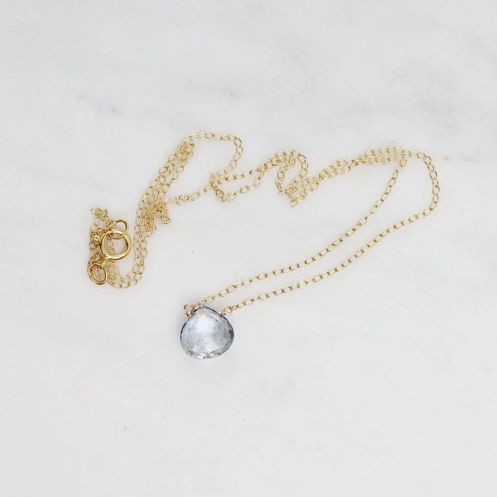 Gold Filled Chain with Mystic Blue Topaz Brio Necklace