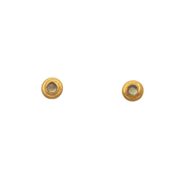 Gratitude Stone Swirl Post Earrings 24K Gold Vermeil