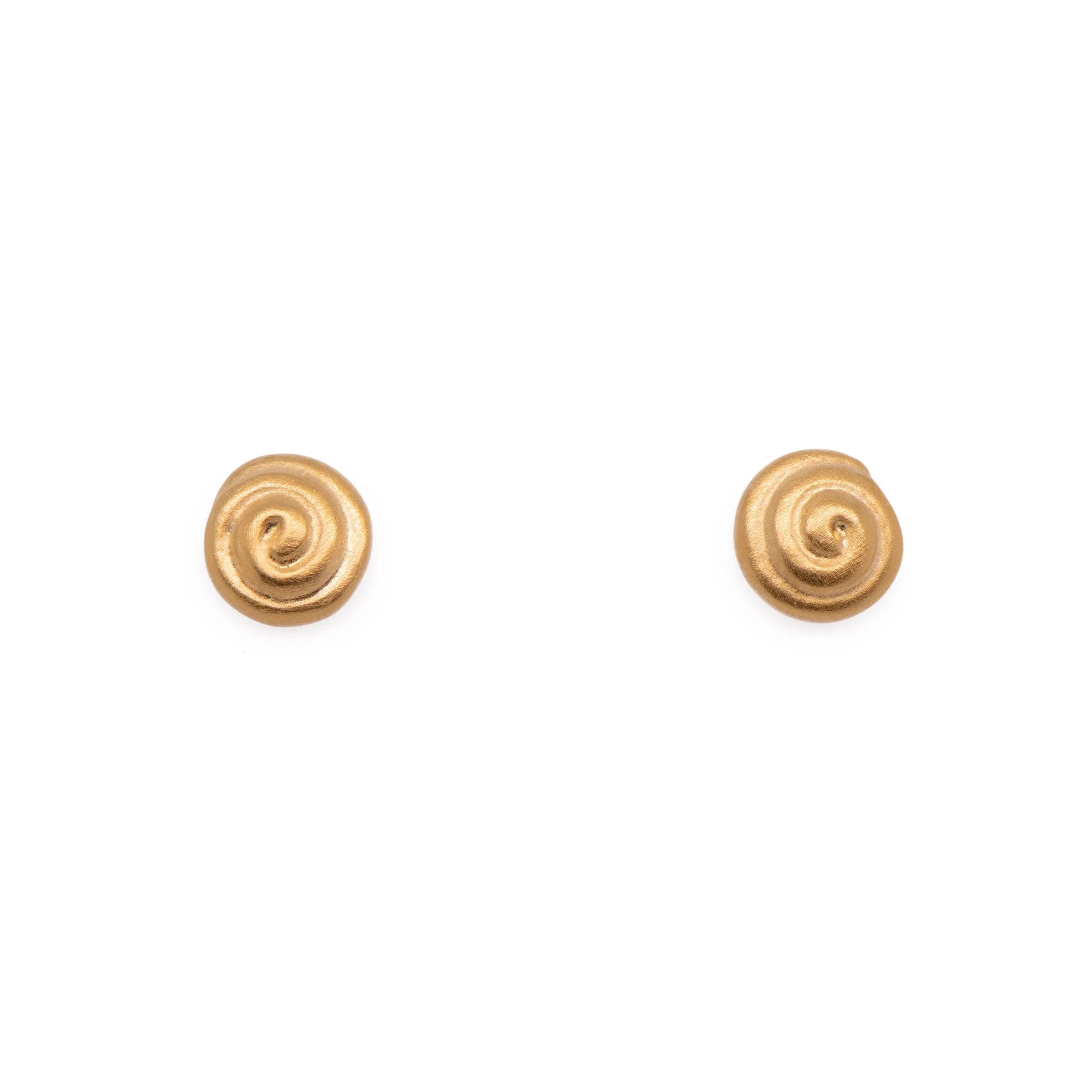 Gratitude Stone Swirl Post Earrings 24K Gold Vermeil