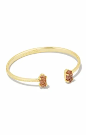 Grayson Stone Cuff Bracelet Gold - Spice Drusy