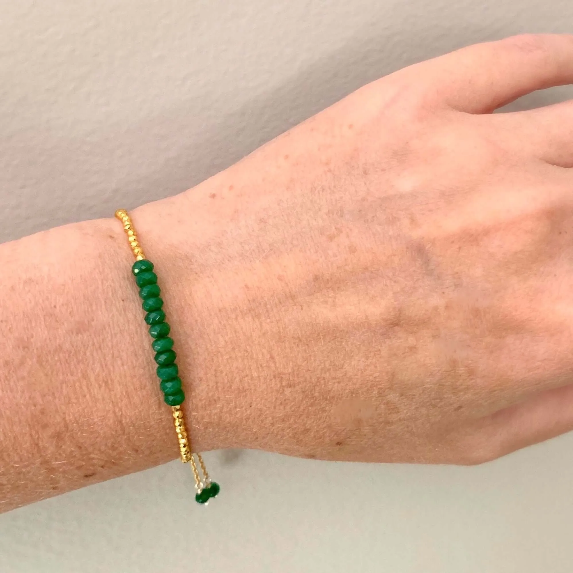 Green Jade Adjustable Stacking Bracelet