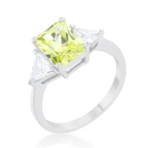 Gretchen 3ct Peridot Radiant CZ Cocktail Ring | 4.5ct