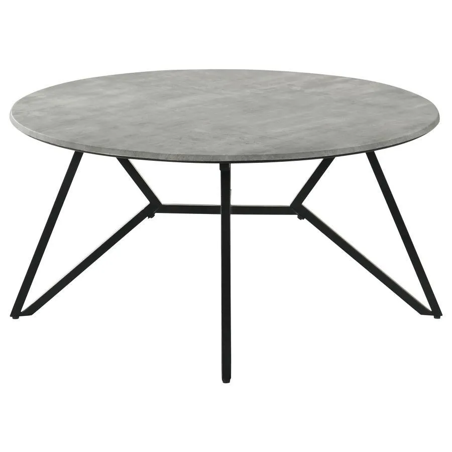 Hadi - Round Smart Top Coffee Table - Cement