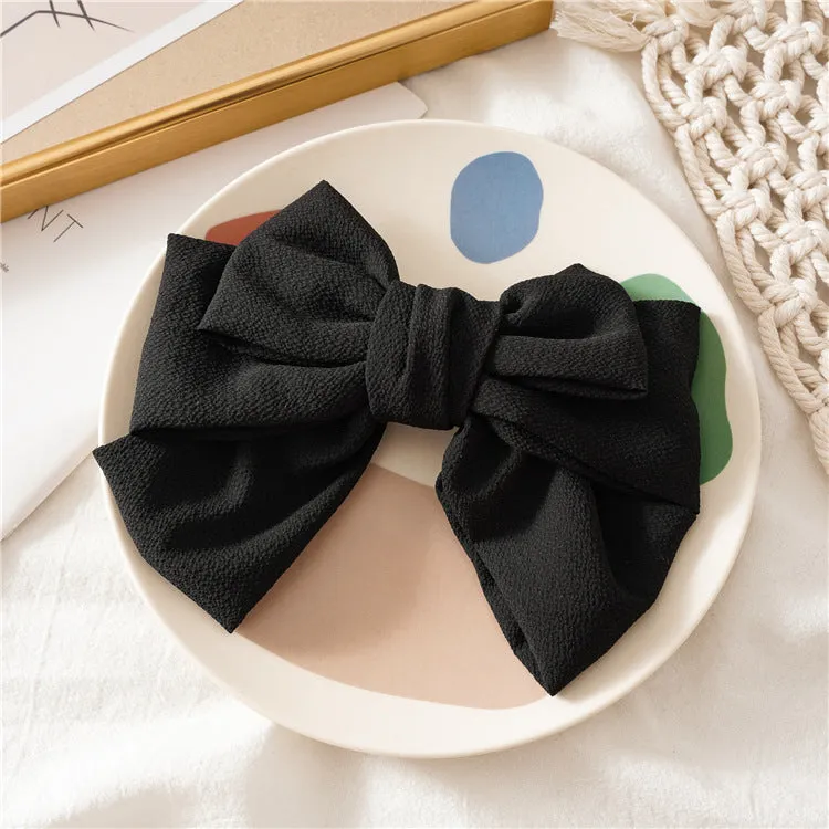 Hair Ring Ladies Hairpin Three-Layer Bow Spring Clip