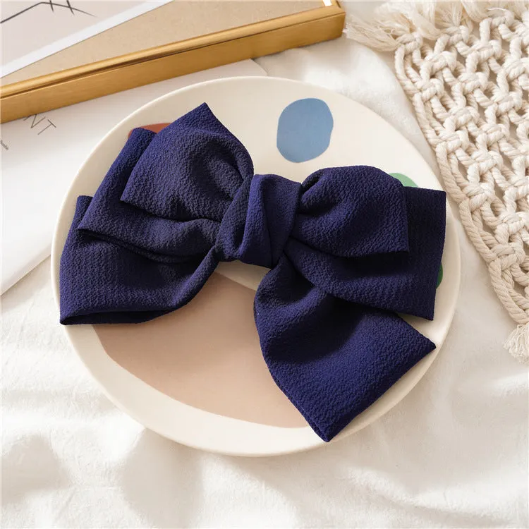 Hair Ring Ladies Hairpin Three-Layer Bow Spring Clip