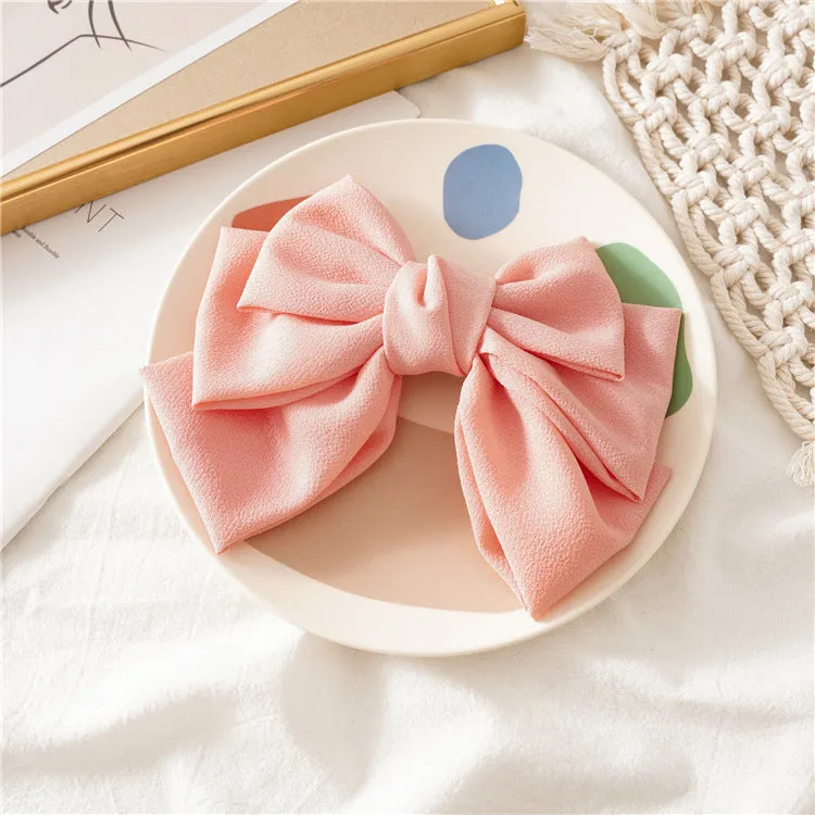 Hair Ring Ladies Hairpin Three-Layer Bow Spring Clip