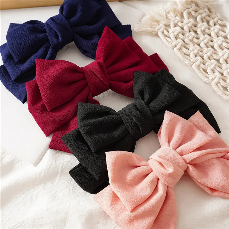 Hair Ring Ladies Hairpin Three-Layer Bow Spring Clip