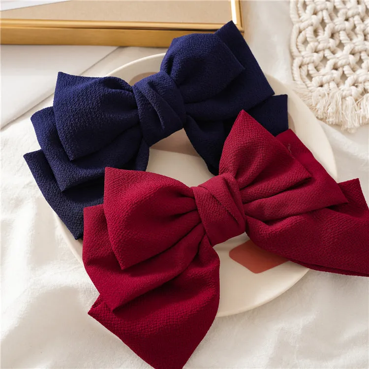 Hair Ring Ladies Hairpin Three-Layer Bow Spring Clip