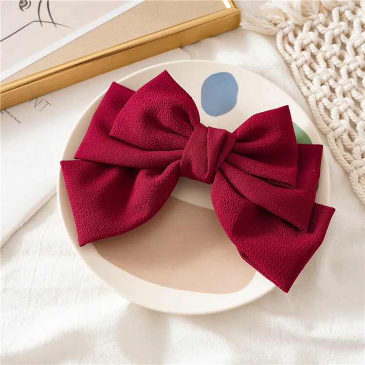 Hair Ring Ladies Hairpin Three-Layer Bow Spring Clip