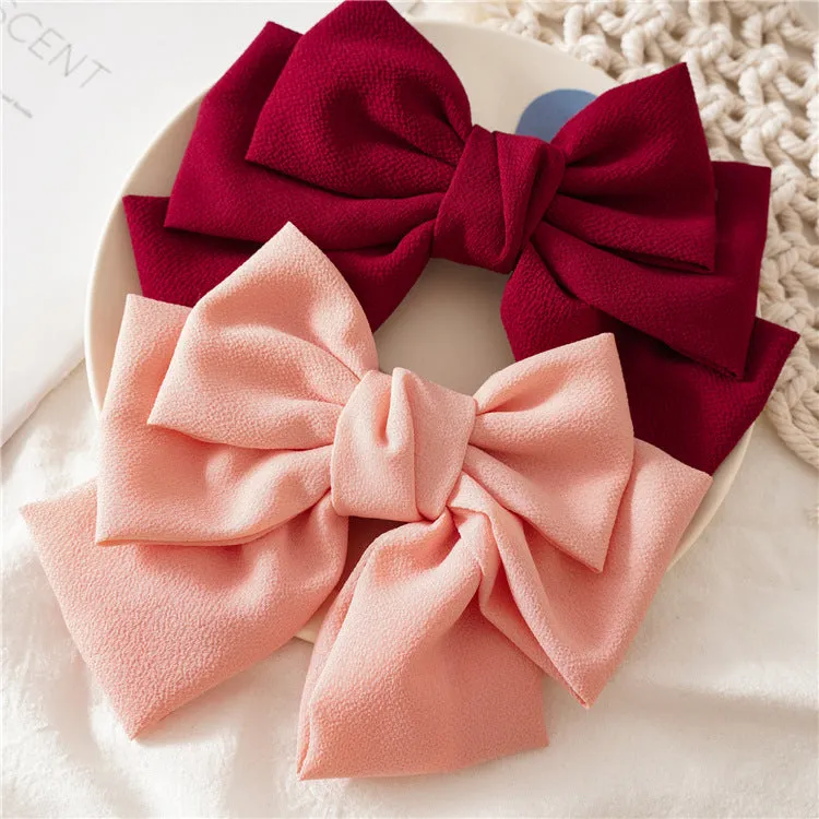 Hair Ring Ladies Hairpin Three-Layer Bow Spring Clip