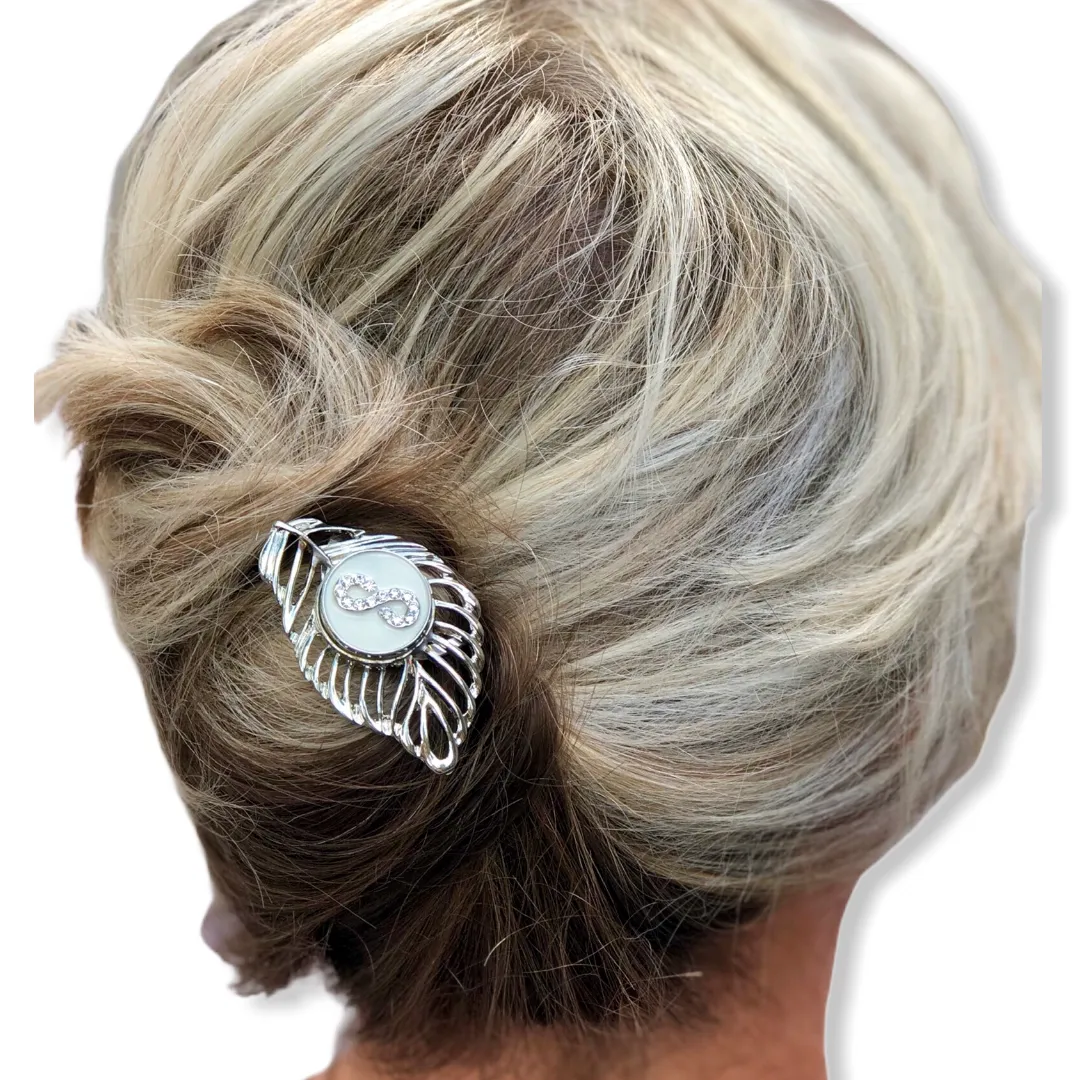 Hairfork  Leaf - Hairaccessories - incl. 3 gratis buttons naar keuze