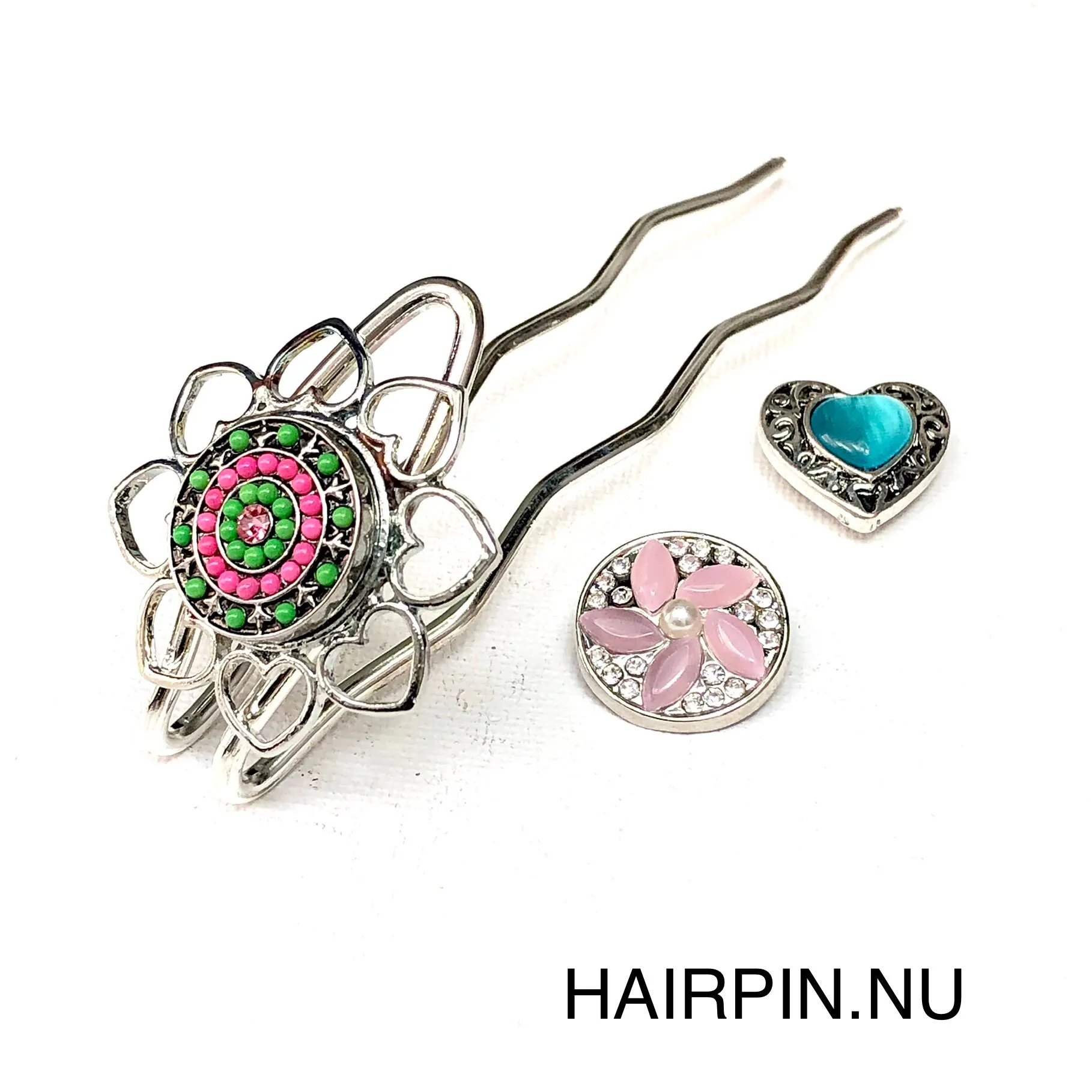 Hairpin Love - HAIRACCESSOIRE - incl. 3 gratis clickbuttons naar keuze