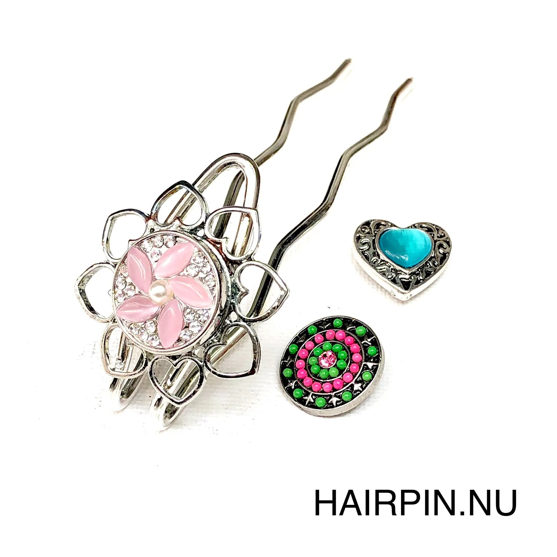 Hairpin Love - HAIRACCESSOIRE - incl. 3 gratis clickbuttons naar keuze