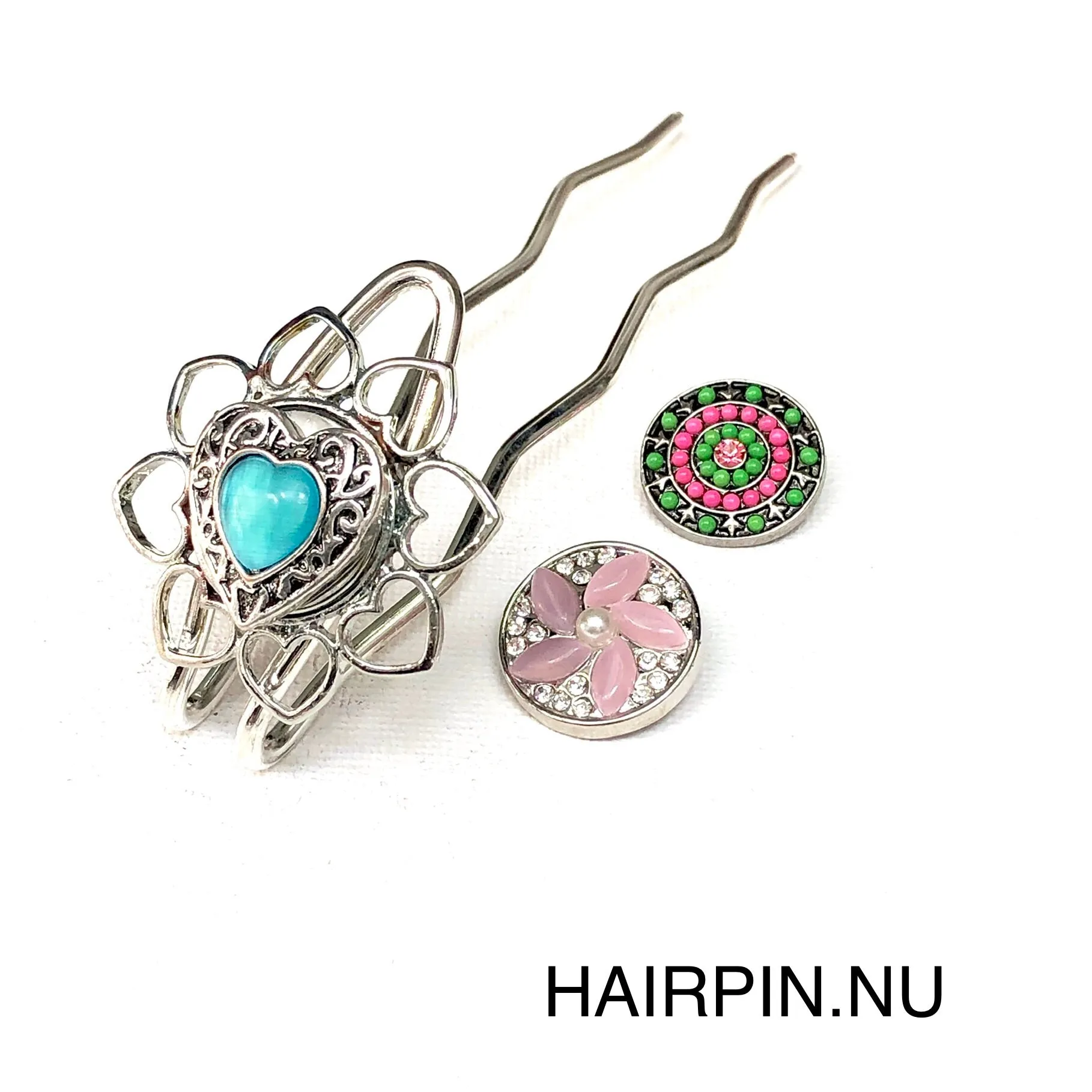 Hairpin Love - HAIRACCESSOIRE - incl. 3 gratis clickbuttons naar keuze