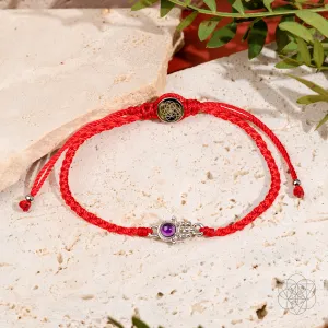 Hamsa Hand of Protection - Four-Strand Red String Bracelet