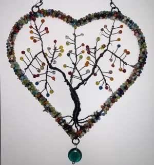 Heart Beaded Tree Of Life Hanging Decor