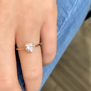 Heart Shaped Stackable Morganite Ring