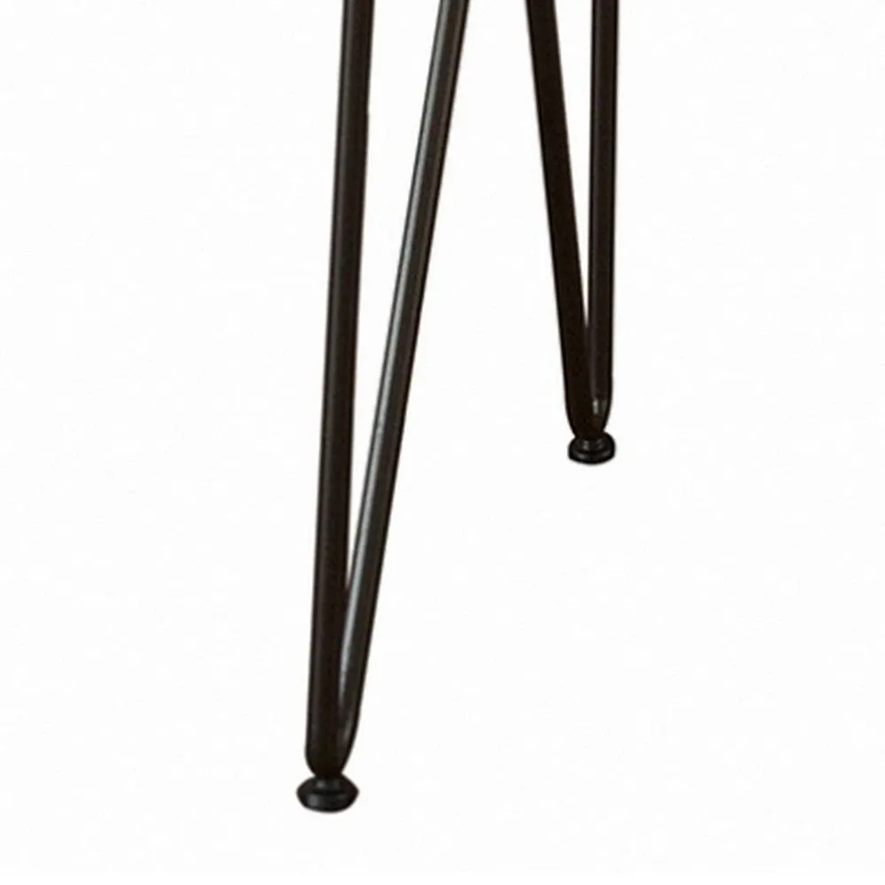 Hito 55in Sofa Table, Black Metal Legs, Live Edge Brown Solid Parota Wood By Casagear Home