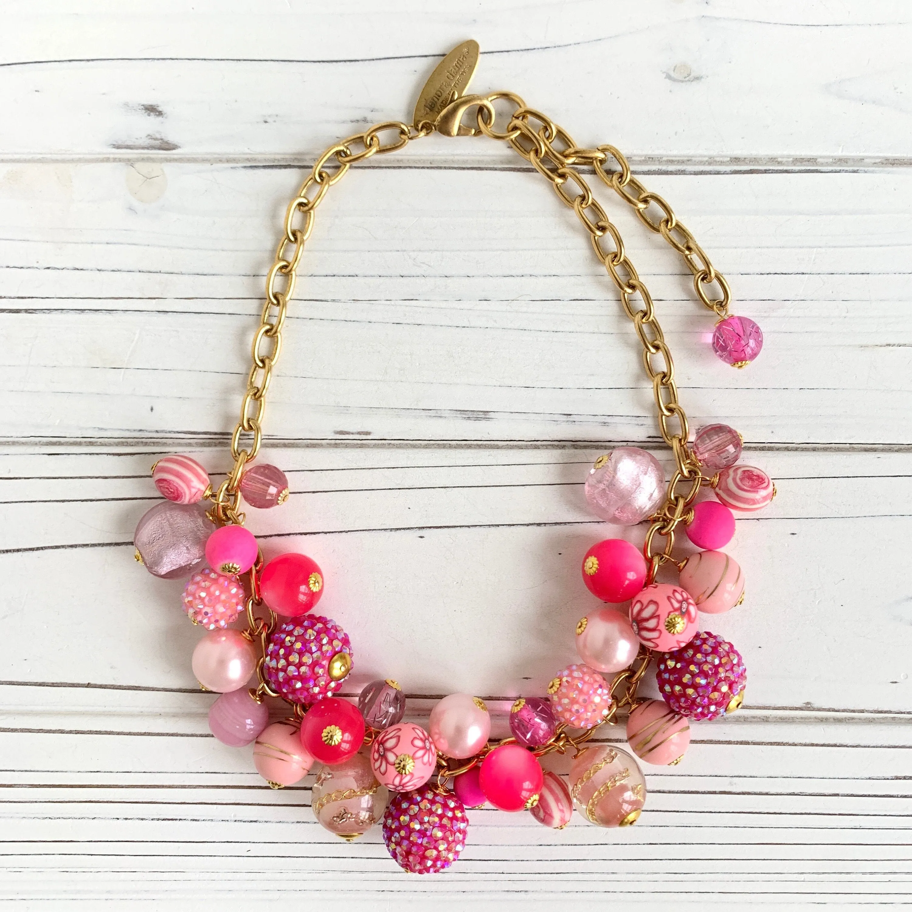 Hot Pink Beaded Necklace