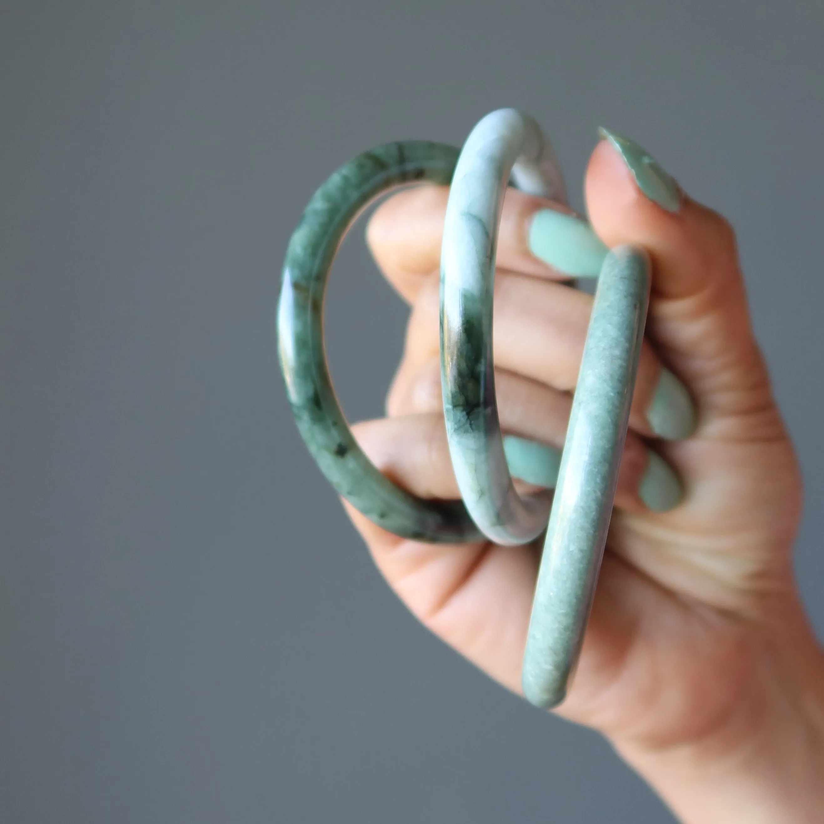 Jade Bangle Bracelet Abundance Circle Green Burmese Gem