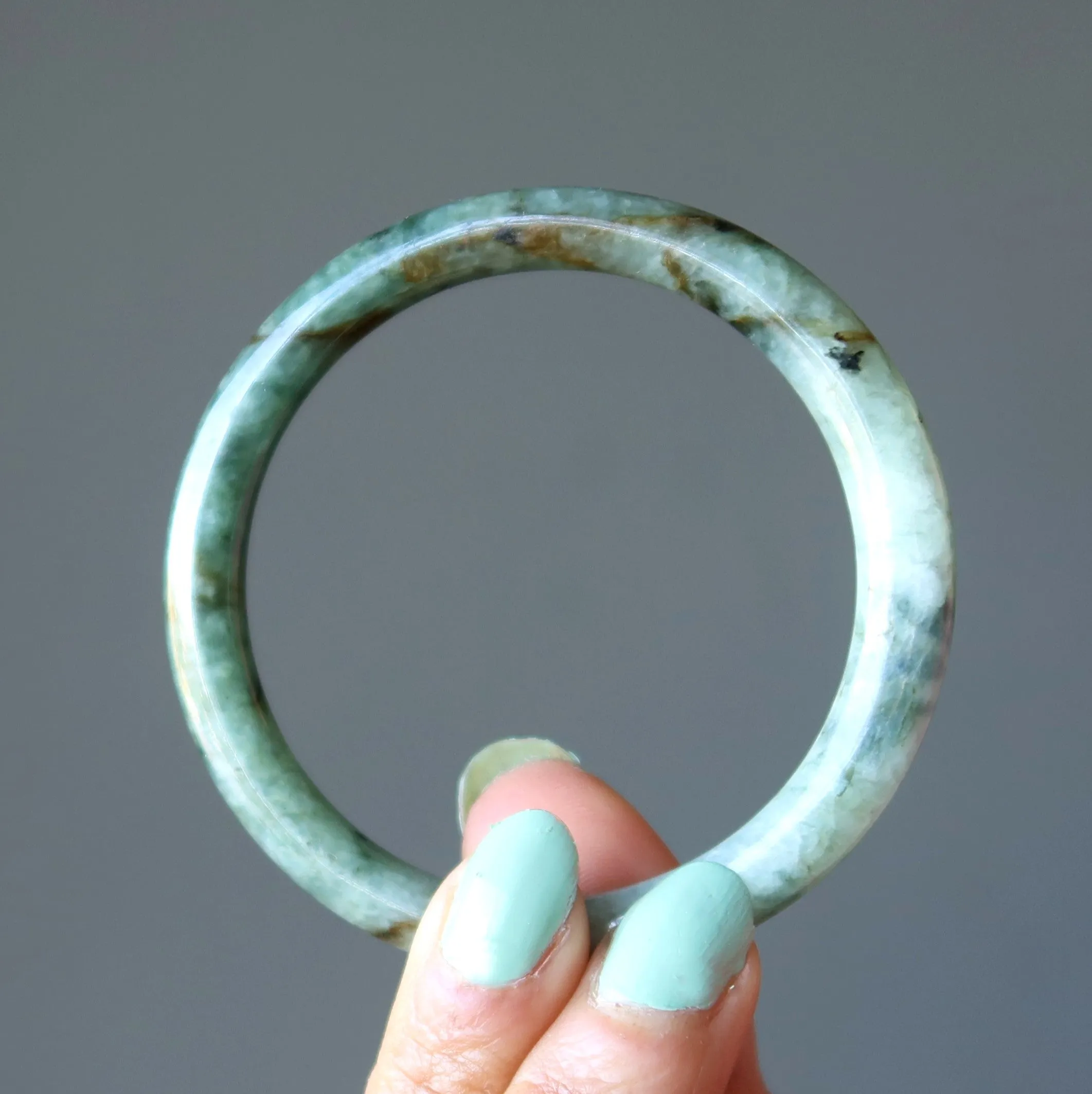 Jade Bangle Bracelet Abundance Circle Green Burmese Gem