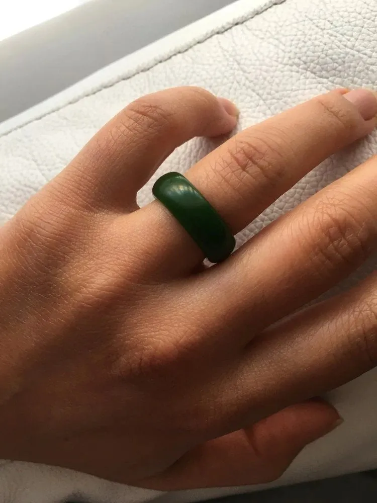 Jade Ring, Gemstone Rings, Jade jewelry, Natural Jade, Green Jade Rings Jewellery, Jade Narrow Band