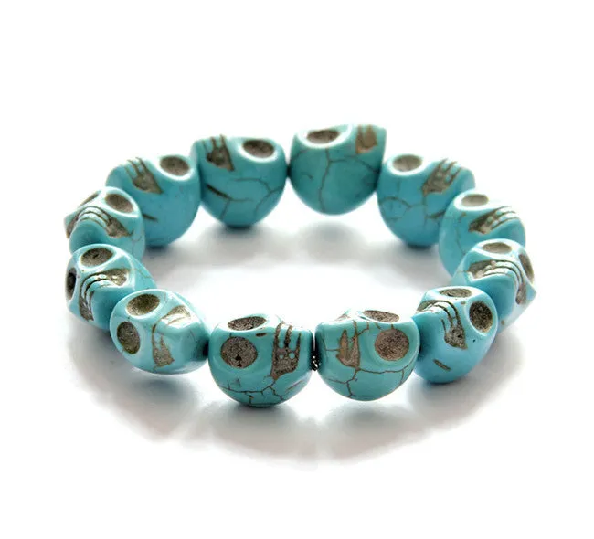 Jewelry Bracelet Synthetic Turquoise Skull Bracelet