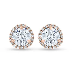 KATARINA 1 2/3 cttw Lab Grown Diamond Halo Earrings in 14k Gold